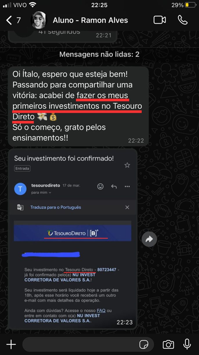 Depoimento de cliente