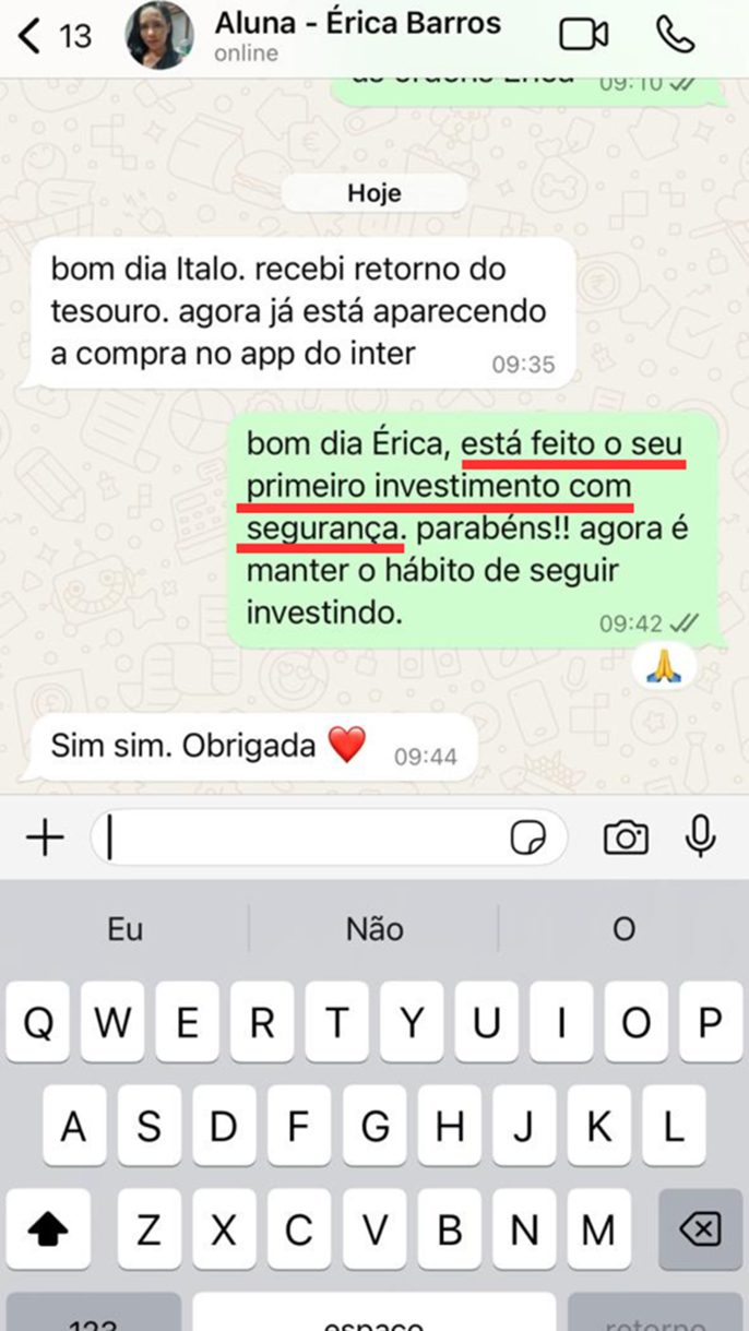 Depoimento de cliente